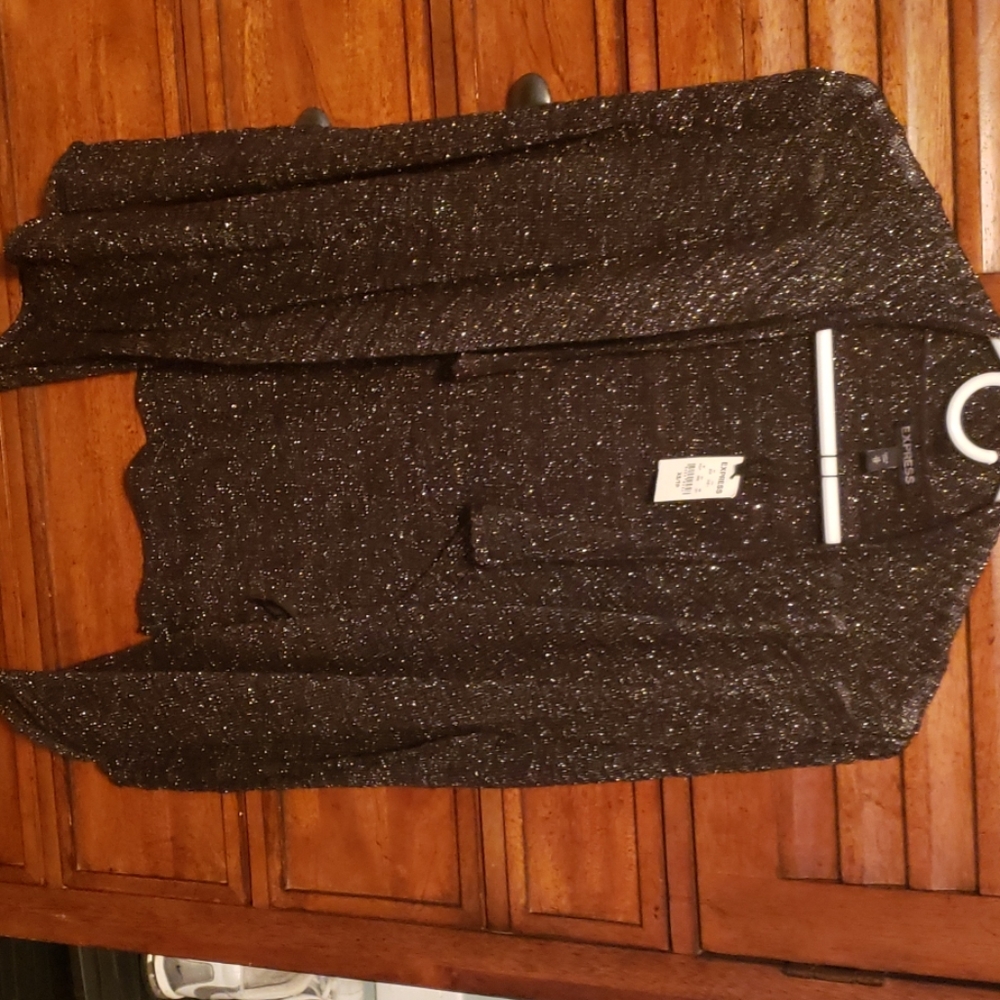 Black glittery loose cardigan